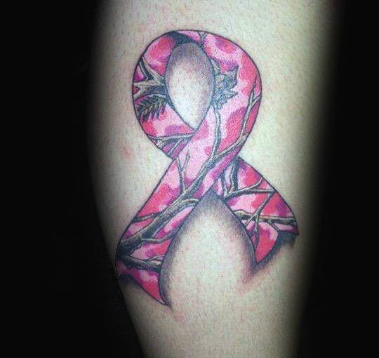 Schleife tattoo gegen den Krebs 107